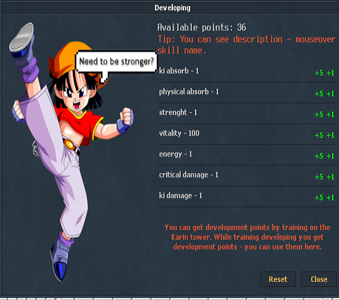 Development Tab